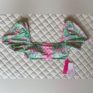 NWT Lilly Pulitzer Ressina Bikini Top Pink Shandy ‘Oh Diamond Girl’ women’s 10